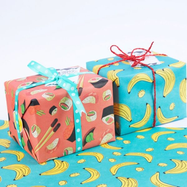 red and white floral gift boxes